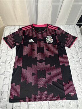 Adidas Mexico National Team Kit 2020/21 Home Black/Pink Jersey Men's Size Medium